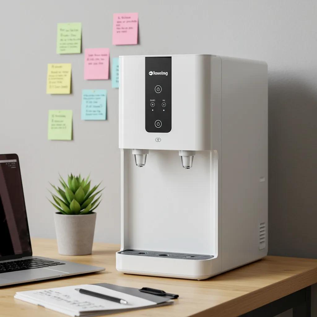Compact Office Water Dispenser In Small Office Environment Emphasizing Modern Design And Functionality 8963f89a D68c Bf8d 96366c4143ea | Aqualume