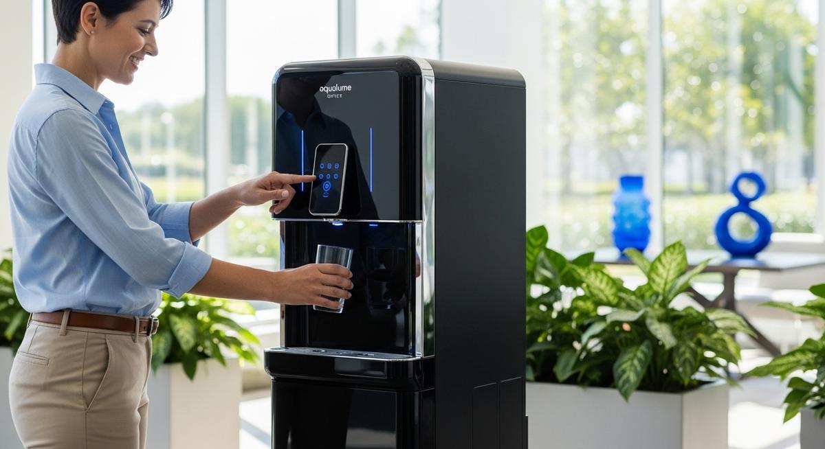 A Sleek Black Aqualume Office Water Dispenser Fea Opt - Orange County Water Dispenser