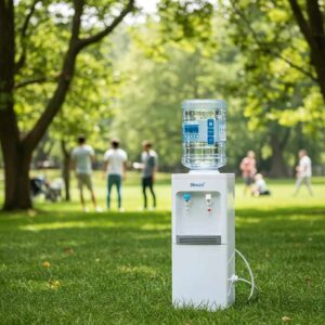 Bottleless Water Cooler In A Natural Park Setting Illustrating Environmental Benefits And Sustainability Ec B Ab Ba Dbdbfee Opt - Sparkling Water Cooler | Aqualume