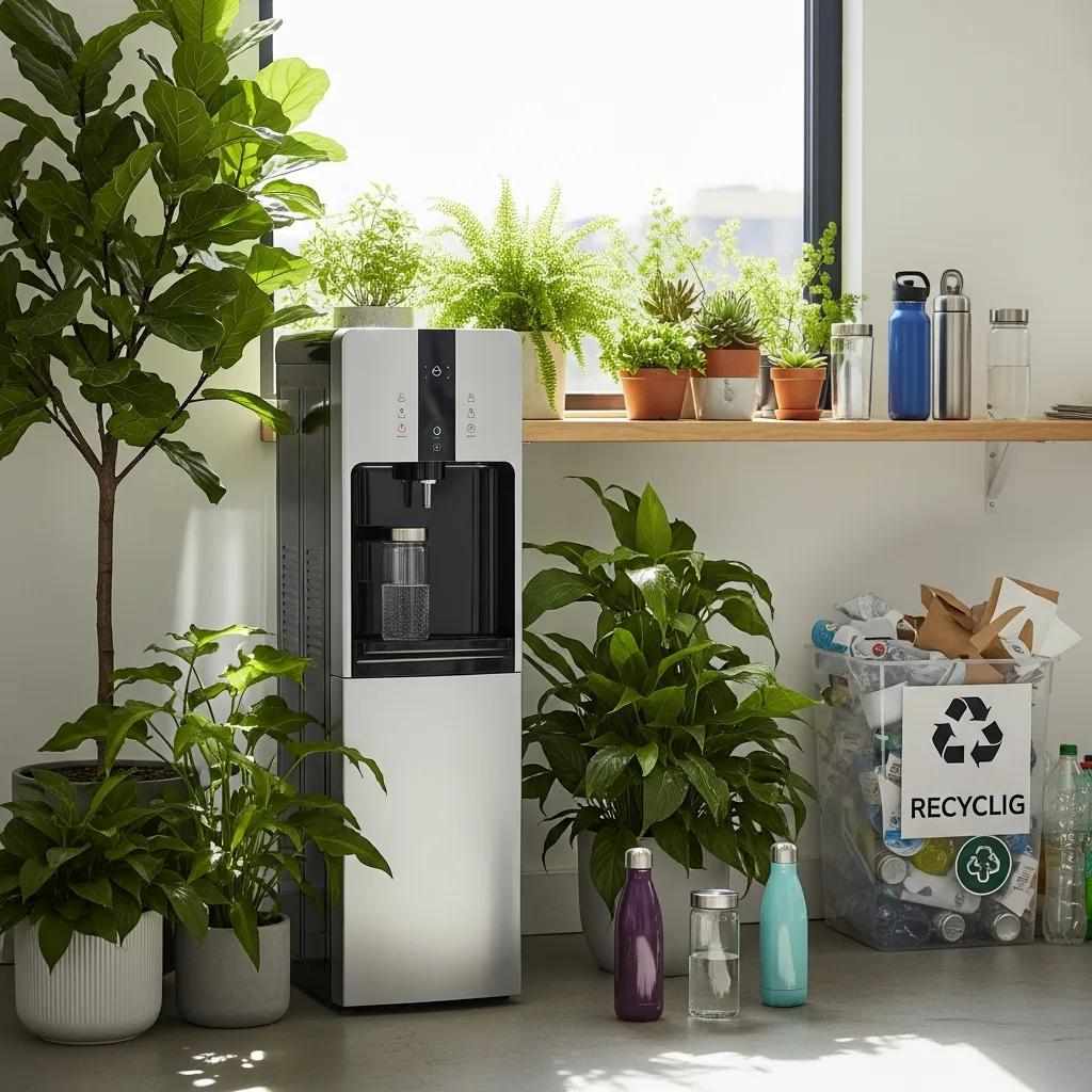 Bottleless Water Cooler Surrounded By Plants In An Office Promoting Eco Friendly Hydration And Sustainability Aeec Baf Cc A Eefd Opt - Best Office Water Cooler | Aqualume