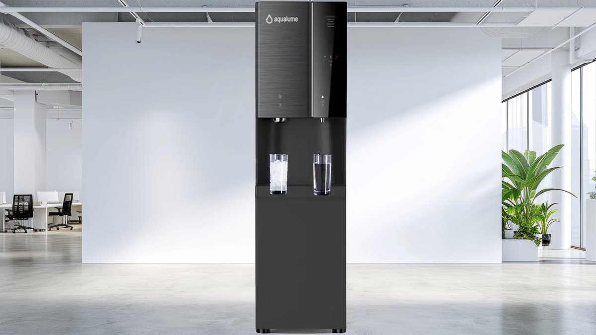 Aqualume Glacier freestanding bottleless water and ice dispenser