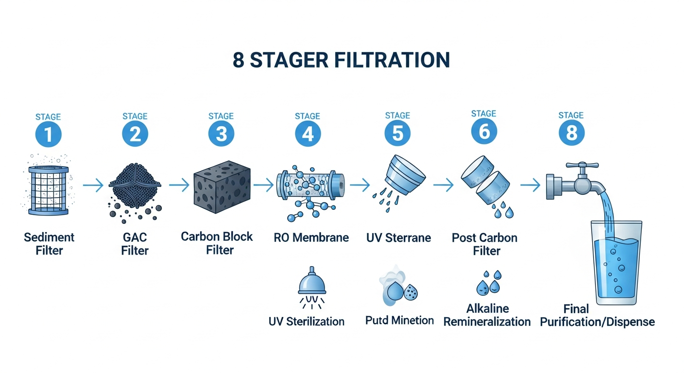 Aqualume Stage Water Filtration Process - Office Water Cooler