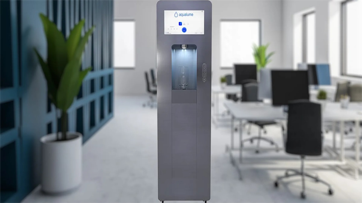 Aqualume Cascade bottleless water dispenser in a Los Angeles office